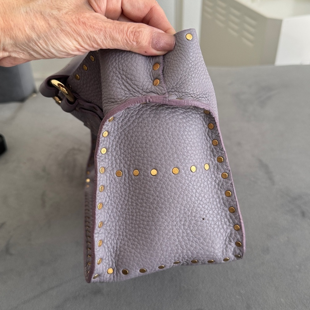 Celine Studded Lavender Leather Boogie Top Handle Bag Gold Studs Vintage - Picture 3 of 11